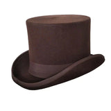 Vintage-stil Høj hat Brun / S (54-55 cm)